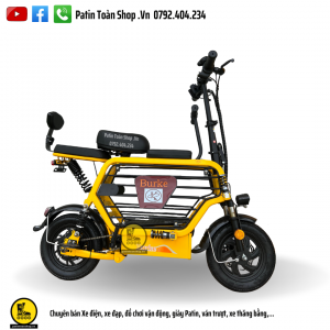 3 1 300x300 - Xe đạp điện Hot Girl - xe điện gấp Burke Màu vàng