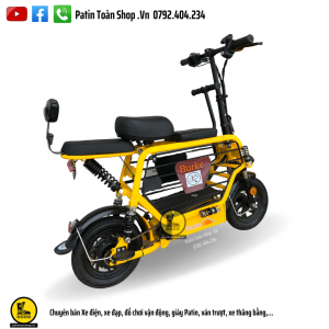 5 1 300x300 - Xe đạp điện Hot Girl - xe điện gấp Burke Màu vàng