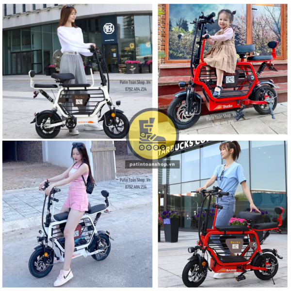 TONG HOP 2 600x600 - Xe đạp điện Hot Girl – xe điện gấp Lizahe màu loang