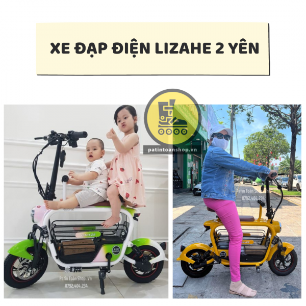 TONG HOP 5 600x600 - Xe đạp điện Hot Girl – xe điện gấp Lizahe màu loang