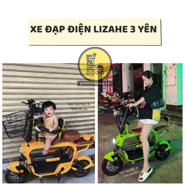 TONG HOP 7 600x600 - Xe đạp điện Hot Girl – xe điện gấp Lizahe màu loang