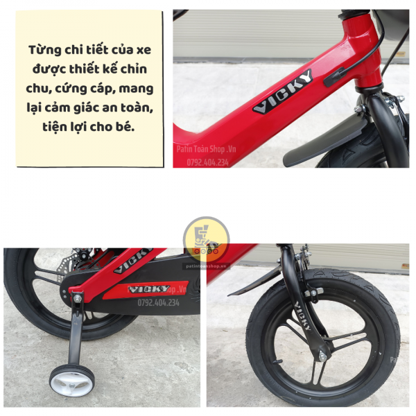 19 600x600 - Xe đạp trẻ em Vicky Màu đỏ