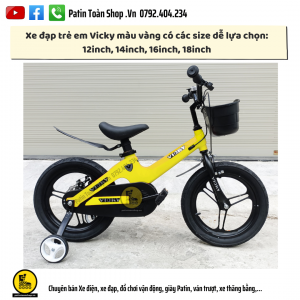 3 4 300x300 - Xe đạp trẻ em Vicky Màu Vàng