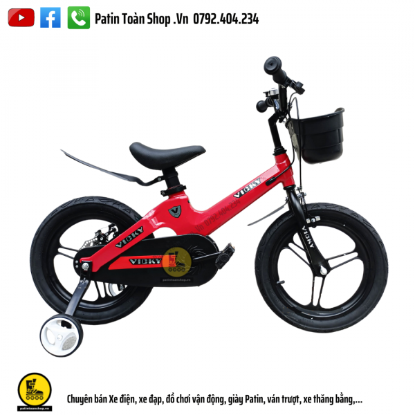 4 4 600x600 - Xe đạp trẻ em Vicky Màu đỏ