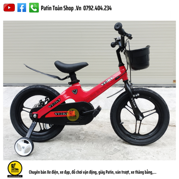 5 2 600x600 - Xe đạp trẻ em Vicky Màu đỏ