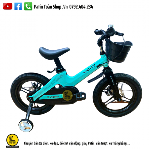 6 2 600x600 - Xe đạp trẻ em Vicky Màu xanh dương