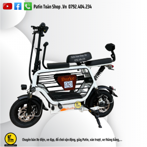 1 1 300x300 - Xe đạp điện Hot Girl - xe điện gấp Burke Màu trắng