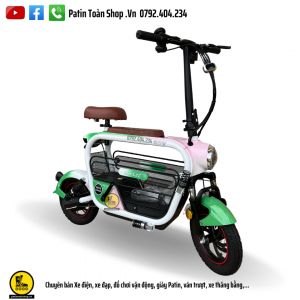 lizahe xanh dam 3 300x300 - Xe đạp điện Hot Girl – xe điện gấp Lizahe màu loang
