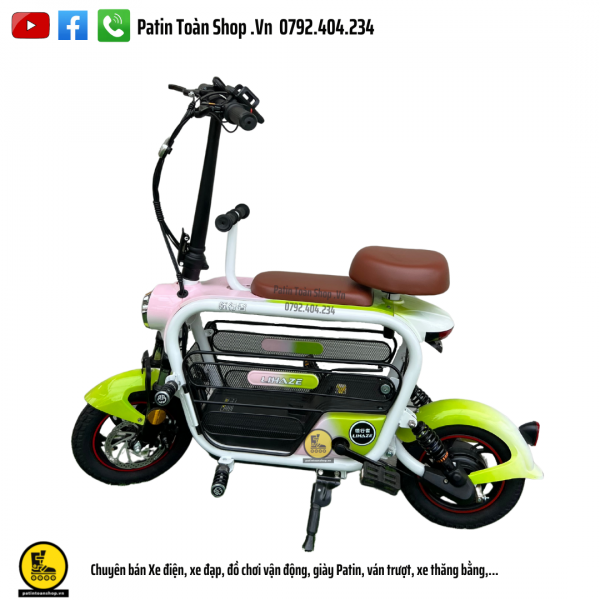 lizahe xanh hong 5 600x600 - Xe đạp điện Hot Girl – xe điện gấp Lizahe