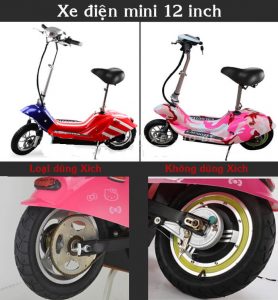 xe dien mini e scooter gap gon 7 278x300 - Xe điện E-Scooter 10inch màu Đỏ