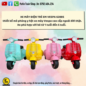 1 300x300 - Xe máy điện trẻ em Vespa 6288S Màu vàng