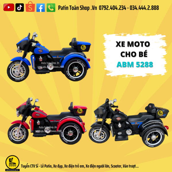 1 15 600x600 - Xe Moto điện trẻ em ABM 5288 Màu xanh dương