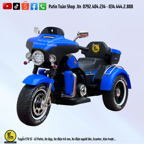 2 13 600x600 - Xe Moto điện trẻ em ABM 5288 Màu xanh dương