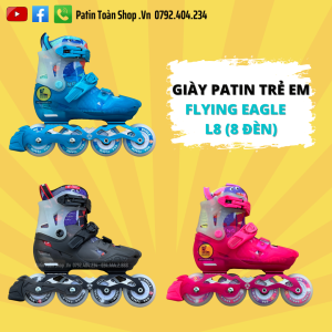 22 300x300 - Giày Patin trẻ em Flying Eagle L8 (8 bánh đèn) Màu hồng