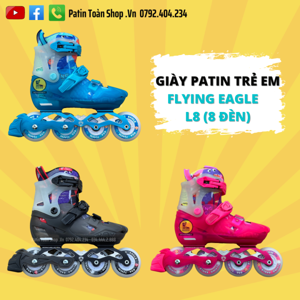 22 600x600 - Giày Patin trẻ em Flying Eagle L8 (8 bánh đèn) Màu hồng
