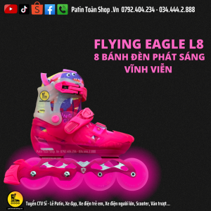 24 300x300 - Giày Patin trẻ em Flying Eagle L8 (8 bánh đèn) Màu hồng