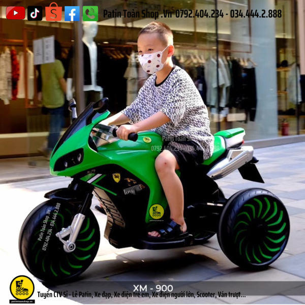 16 2 600x600 - Xe moto điện trẻ em XM-900 Màu xanh