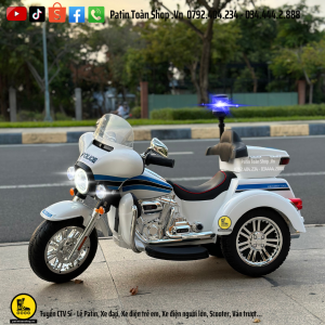 2 2 300x300 - Xe Moto điện trẻ em Cảnh sát SMT 111 Màu trắng