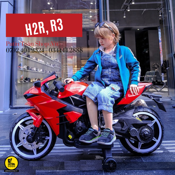 33 600x600 - Xe Moto điện trẻ em Kawasaki Ninja H2 Màu xám