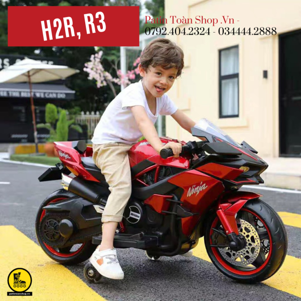 34 600x600 - Xe moto điện trẻ em Kawasaki Ninja H2R màu đỏ