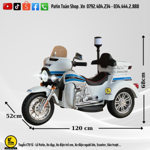 5 1 300x300 - Xe Moto điện trẻ em Cảnh sát SMT 111 Màu trắng