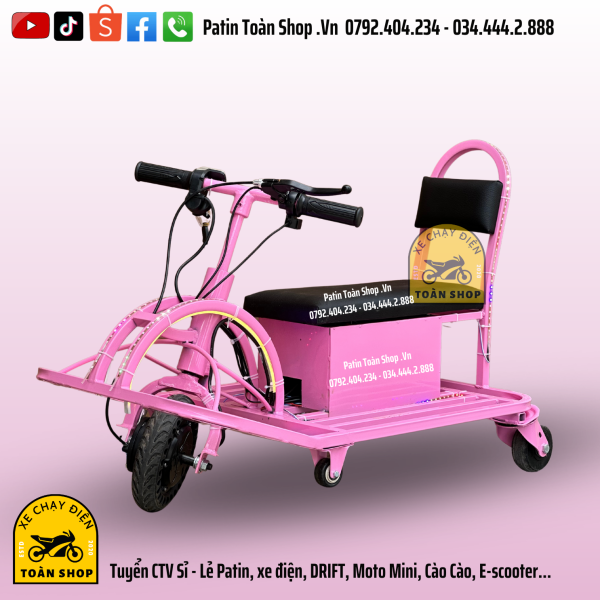 4 600x600 - Xe xuồng điện (xe xuồng chế) BÁNH XOAY 360