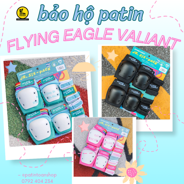 1 2 600x600 - Bộ Bảo Hộ Patin Flying Eagle Valiant Màu đen