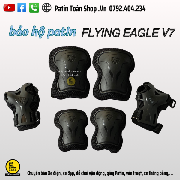 11 600x600 - Bộ Bảo Hộ Patin Flying Eagle V7 Màu đen