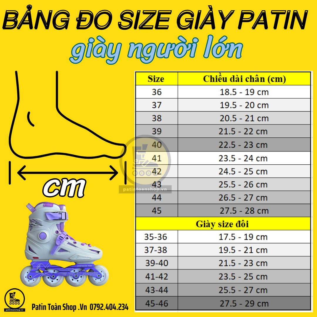 2 3 - Chọn size giày Patin phù hợp cho trẻ em và người lớn