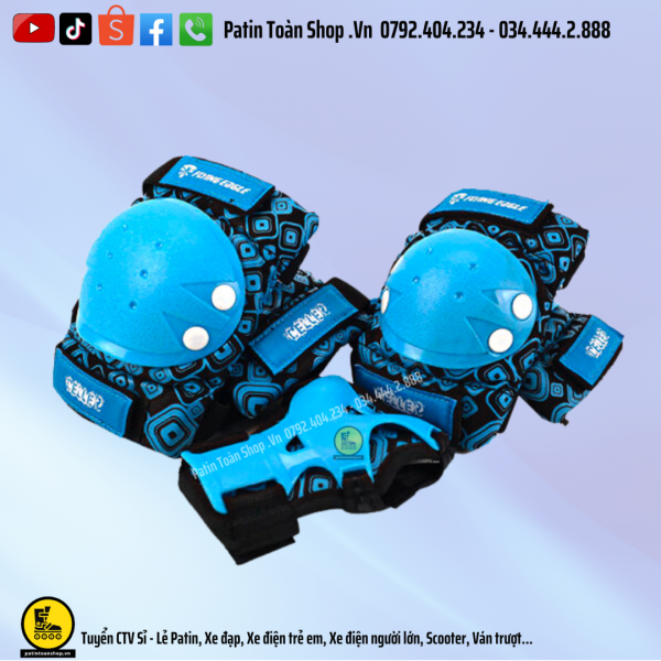 4 600x600 - Bảo Hộ Patin Flying Eagle Celler Màu xanh
