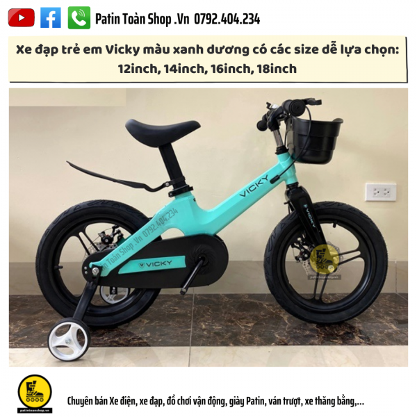 7 2 600x600 - Xe đạp trẻ em Vicky Màu xanh dương