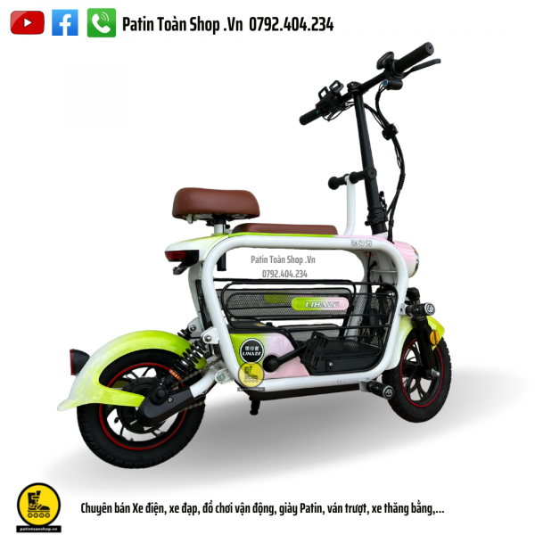 lizahe xanh hong 3 600x600 - Xe đạp điện Hot Girl – xe điện gấp Lizahe